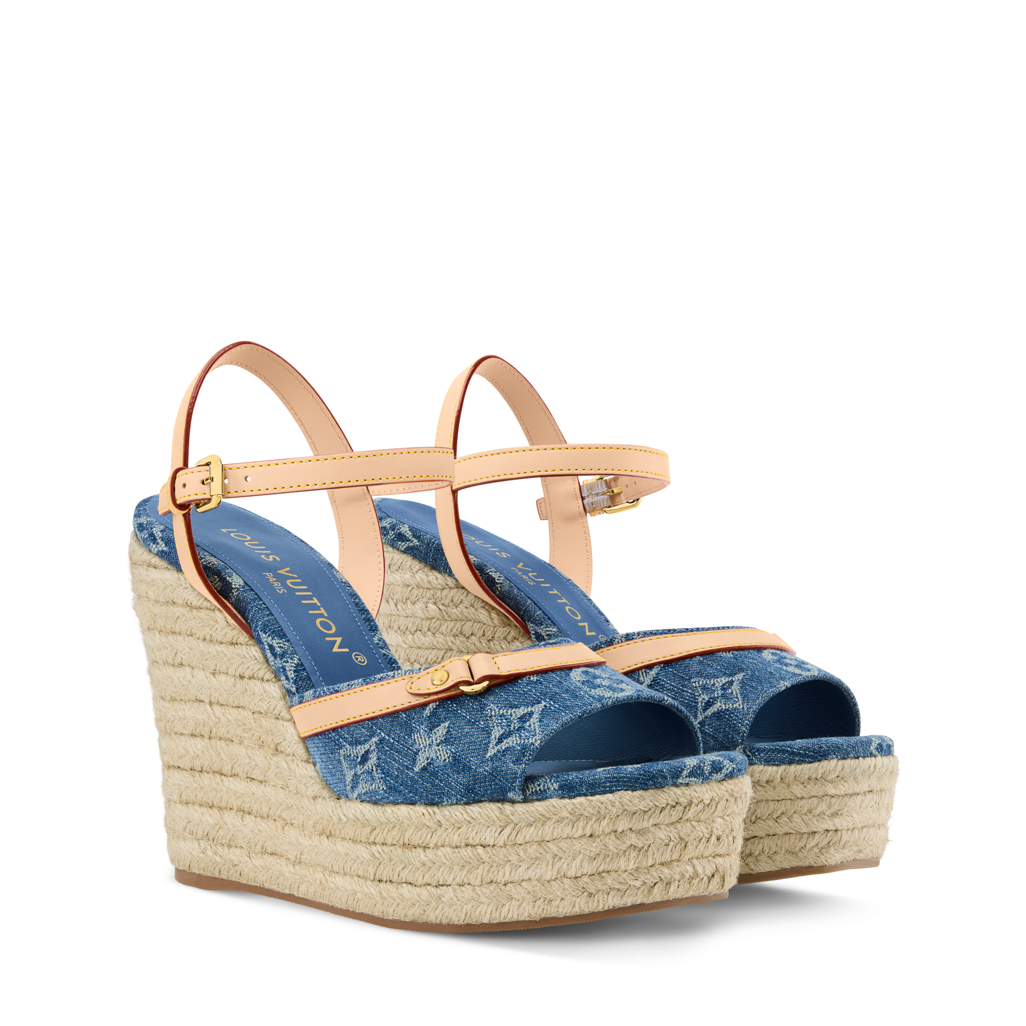美品 ルイヴィトン デニム スターボード ウェッジ サンダル 36ハーフ Helios Wedge Sandal - Shoes | LOUIS VUITTON